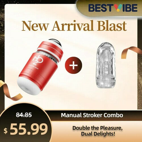 AcmeJoy Dual-ended Manual Rotating Masturbator Male Pressing Vibration Sex Toys