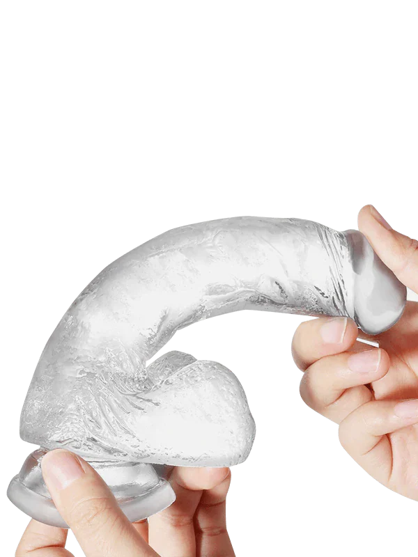 Realistic Transparent Strong Suction Cup Flexible 7 inch Dildo