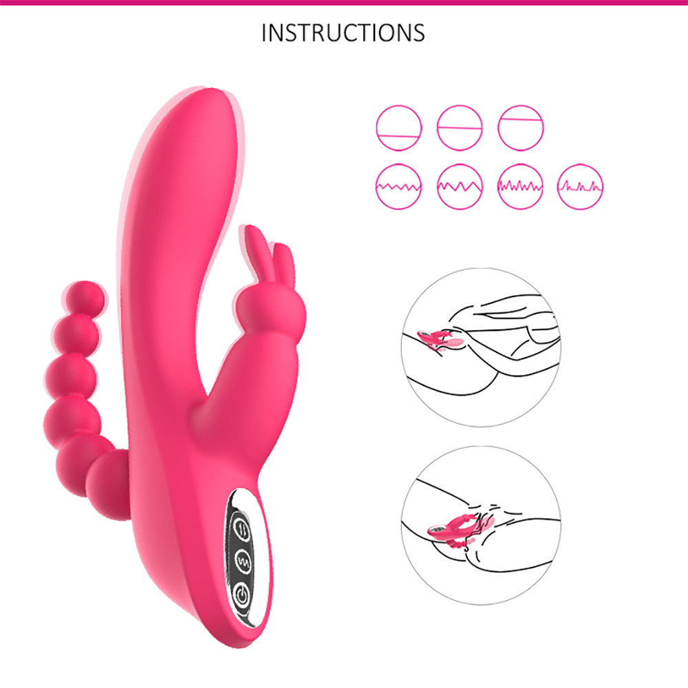 G Spot Dildo Rabbit Vibrator 3-in-one function Vibration Waterproof