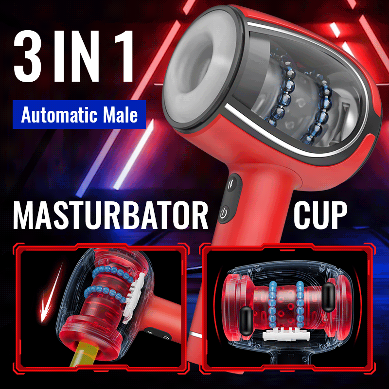 ACMEJOY Handheld Automatic 6 Frequency Thrusting Vibration Male Masturbator