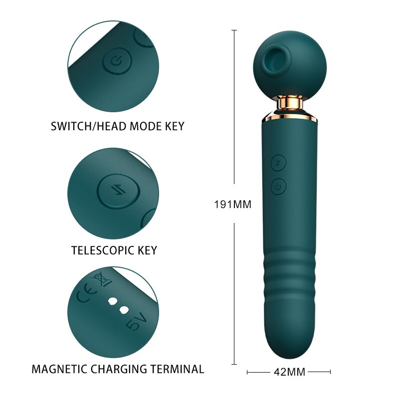 Cute Pier - 2 In 1 Powerful Clitoris Vibrators Magic Wand Av Massager