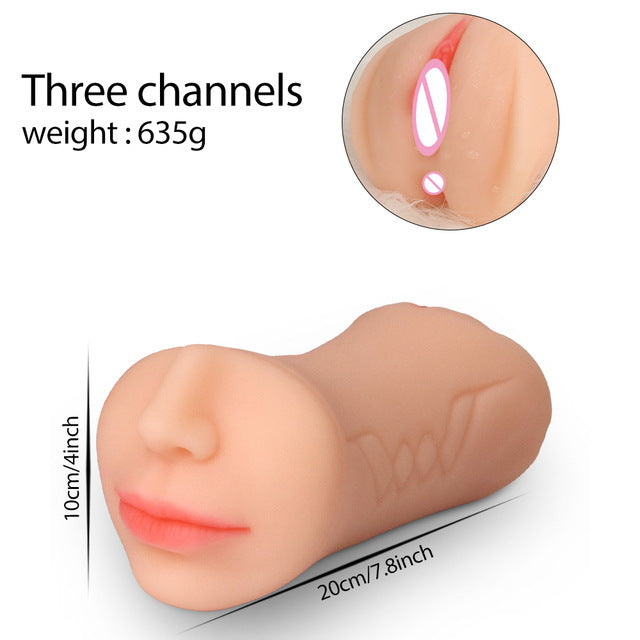 3 In 1 Male Masturbator Oral Vagina Anus
