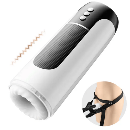 Panther - Wearable 7 Thrusting & Vibrating Heating Vocable Multifunctional Masturbator