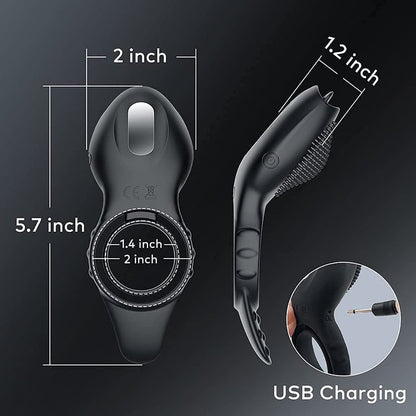 Cock Ring Perineum Massager Couple Vibrator