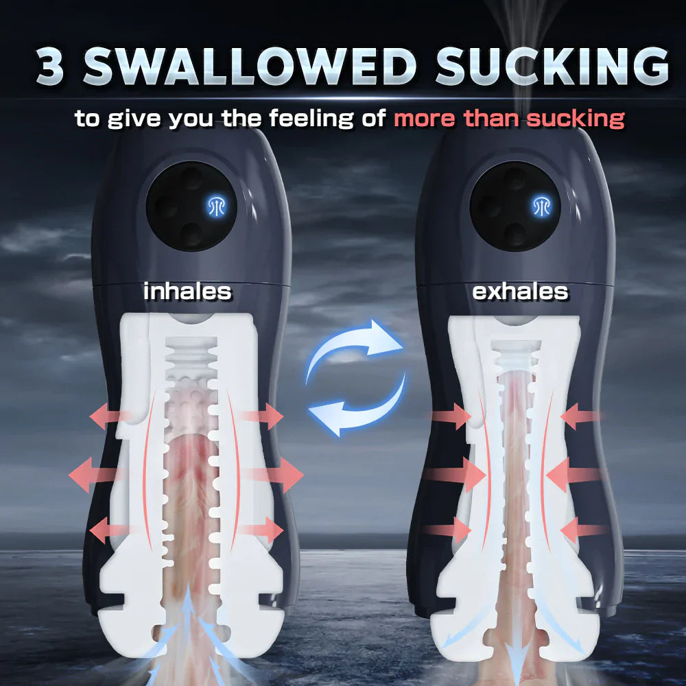 3 Swallowed Suctions and 10 Vibrations Oral Sex Male Masturbator