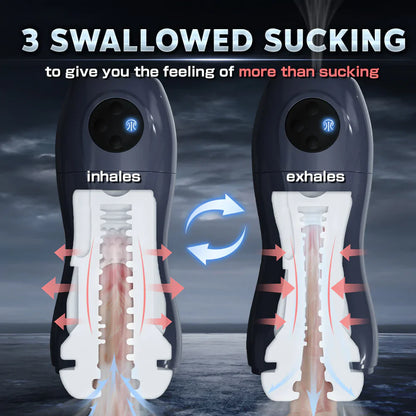 3 Swallowed Suctions and 10 Vibrations Oral Sex Male Masturbator