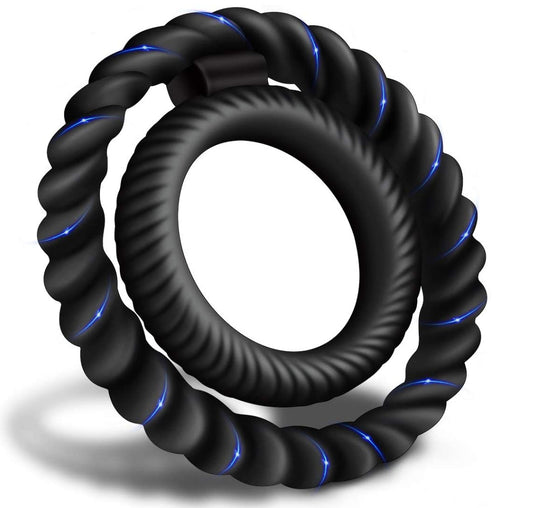 Silicone Dual Penis Ring, Premium Stretchy Longer Harder Stronger Erec