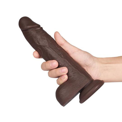 8.7-Inch Remote Control 3-Speed 9-Frequency 3 functions Dildo in Dark Brown