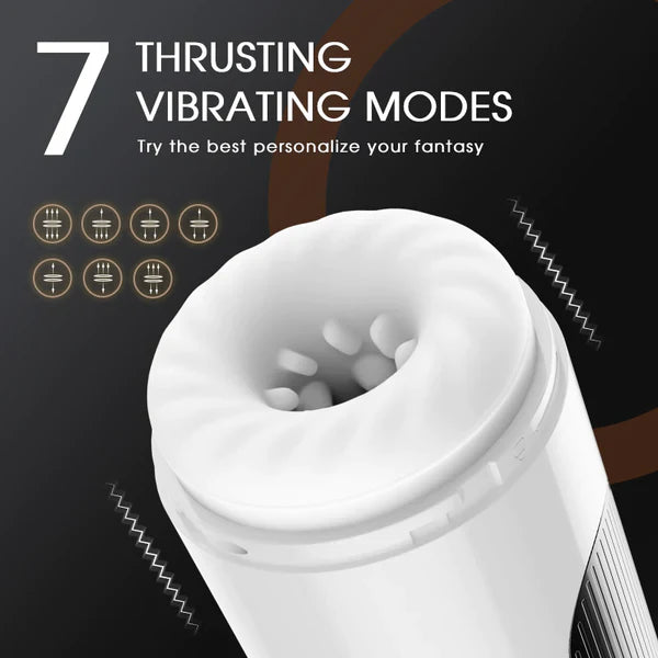 Panther - Wearable 7 Thrusting & Vibrating Heating Vocable Multifunctional Masturbator