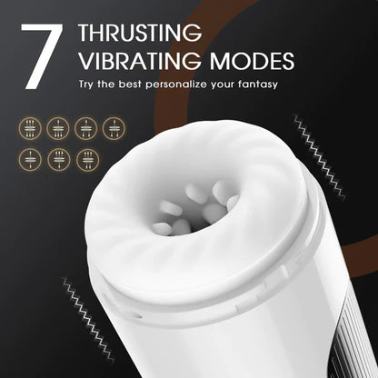 Panther - Wearable 7 Thrusting & Vibrating Heating Vocable Multifunctional Masturbator