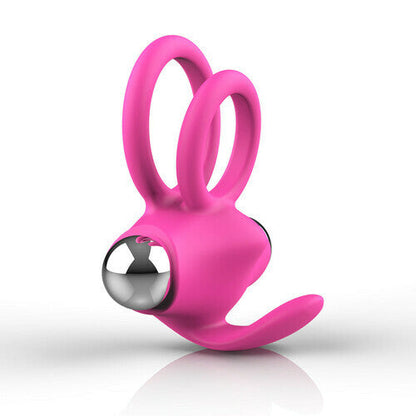 4 Color Dual Cock Rings with Vibrating Clit Stimulator