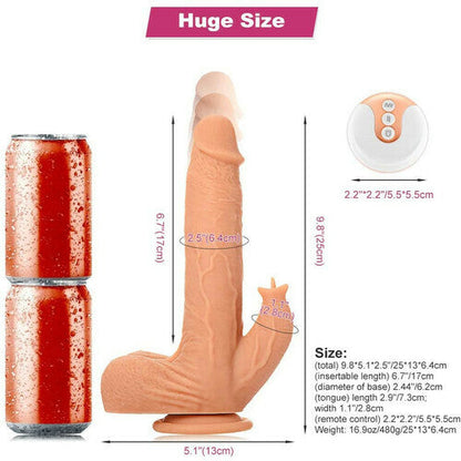 4 IN 1 Clitoral Stimulation Suction Cup Realistic Dildo
