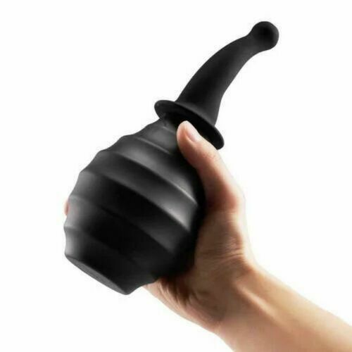 AcmeJoy Curved Tip Ribbed Bulb Anal Douches Anal Sex Cleaner