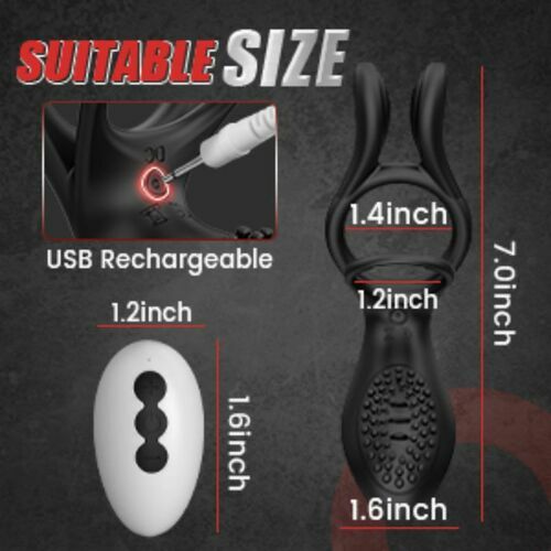 AcmeJoy 10 Vibrating Remote Control Rabbit Cock Ring