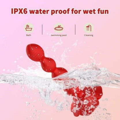 AcmeJoy 10 Vibrations and 360¡ã Twisting Silicone Anal Beads