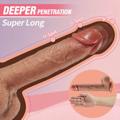 Acmejoy 3 Swing & Thrusting & 9 Vibrating Life-like Dildo 9.84 Inch