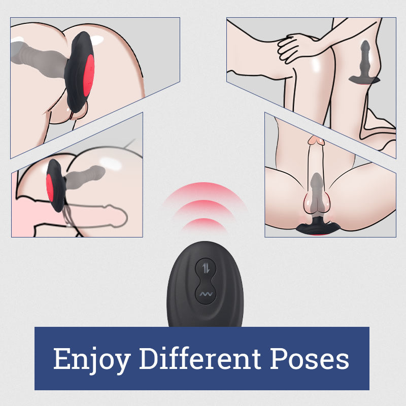 INVADER 3 Thrusting 10 Vibrations Anal Plug with Remote Controller