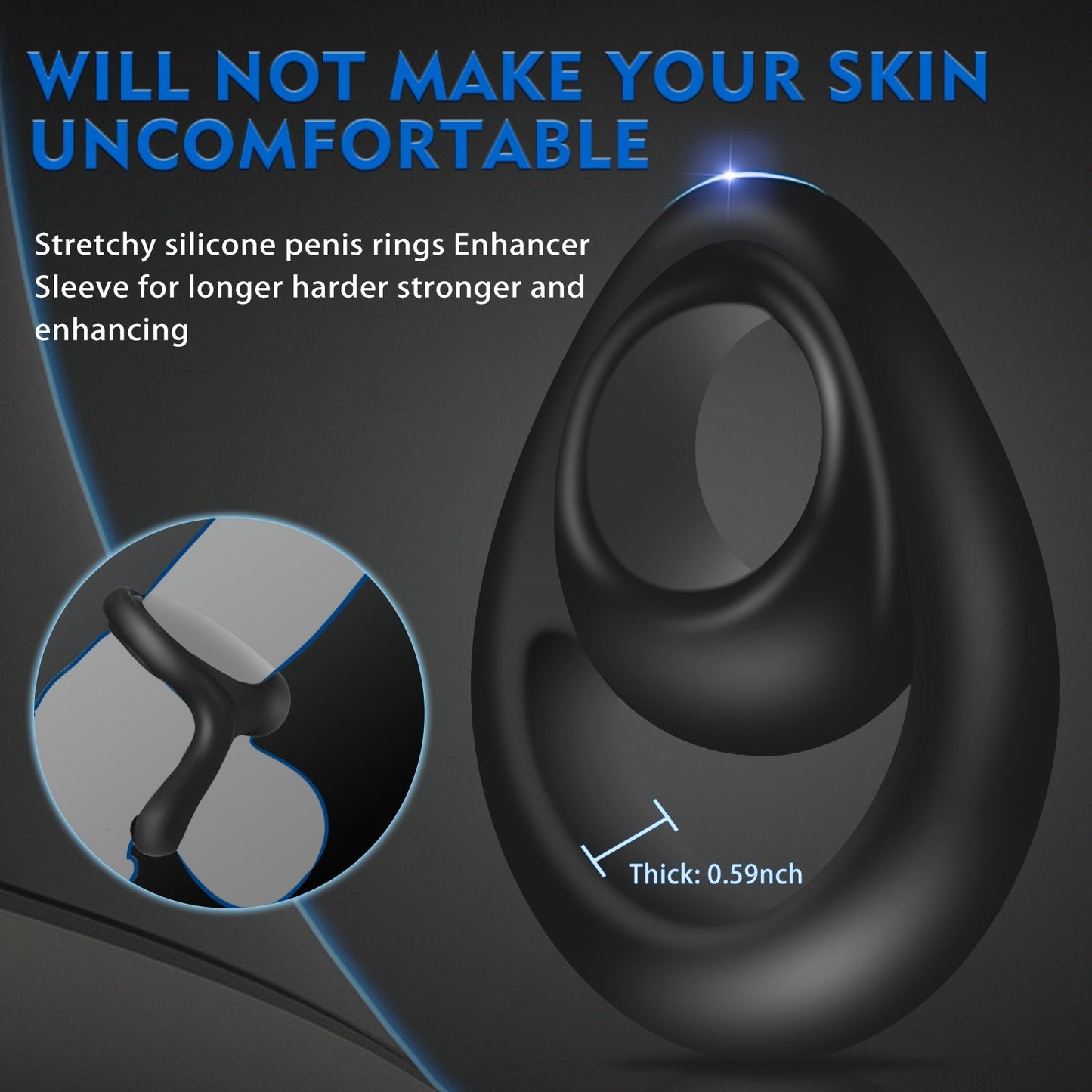 ALLOVER Silicone Versatile Erection Enhancing Penis Ring