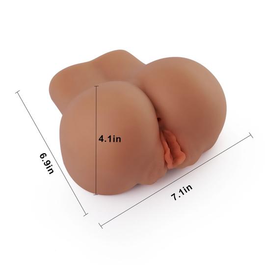 3.25lb Sex Proficient Rounded Butt Lustful Labia Realistic Masturbator in Sexy Brown