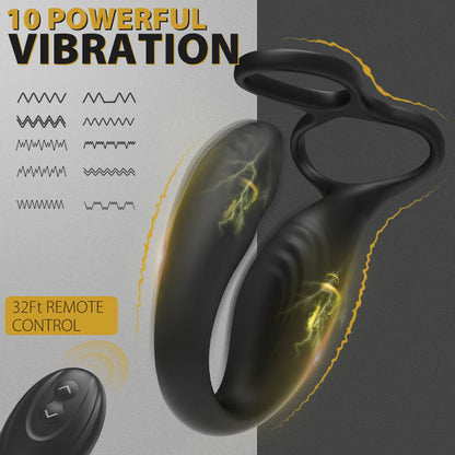 REYER Wearable Prostate Massager 10 Quiet Vibrations  Dual Cock Ring