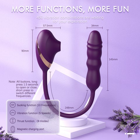 ALFA Sucking Vibrator Thursting Dildo Plug