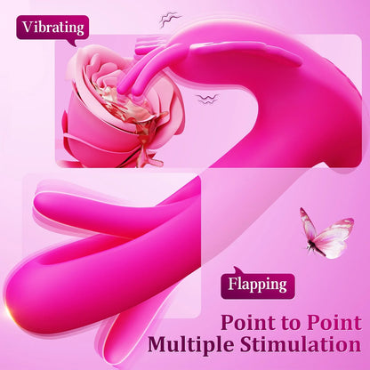 4 in 1 Butterfly Wearable Multi Stimulation Flapping Vibrator