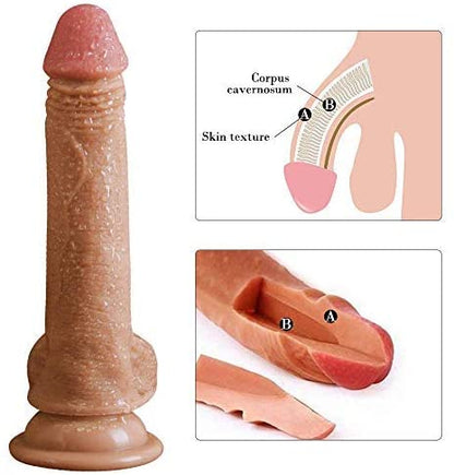 Thrusting & Rotating Realistic Dildo (size: 8.7 Inch)
