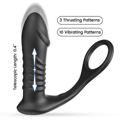 Vibrating Prostate Massager With Penis Ring —— Triple Stimulation