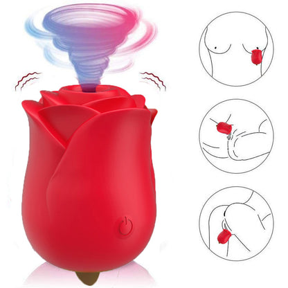 Silicone Rose Clitoral Suction Vibrator Sex Toys