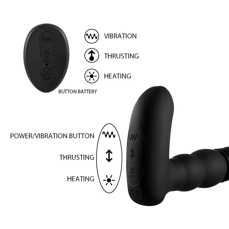 Prostate King 3 IN 1 6 Vibration 3 thrusting Heating Prostate Massage