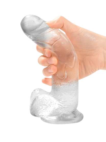 Realistic Transparent Strong Suction Cup Flexible 7 inch Dildo