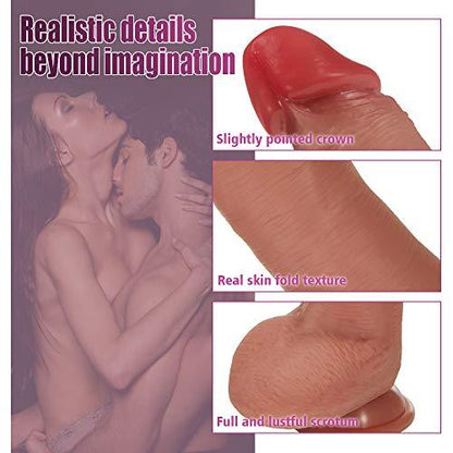 8.6-Inch 9-Frequency Vibration Remote Control Wiggling Heating Realistic Dildo