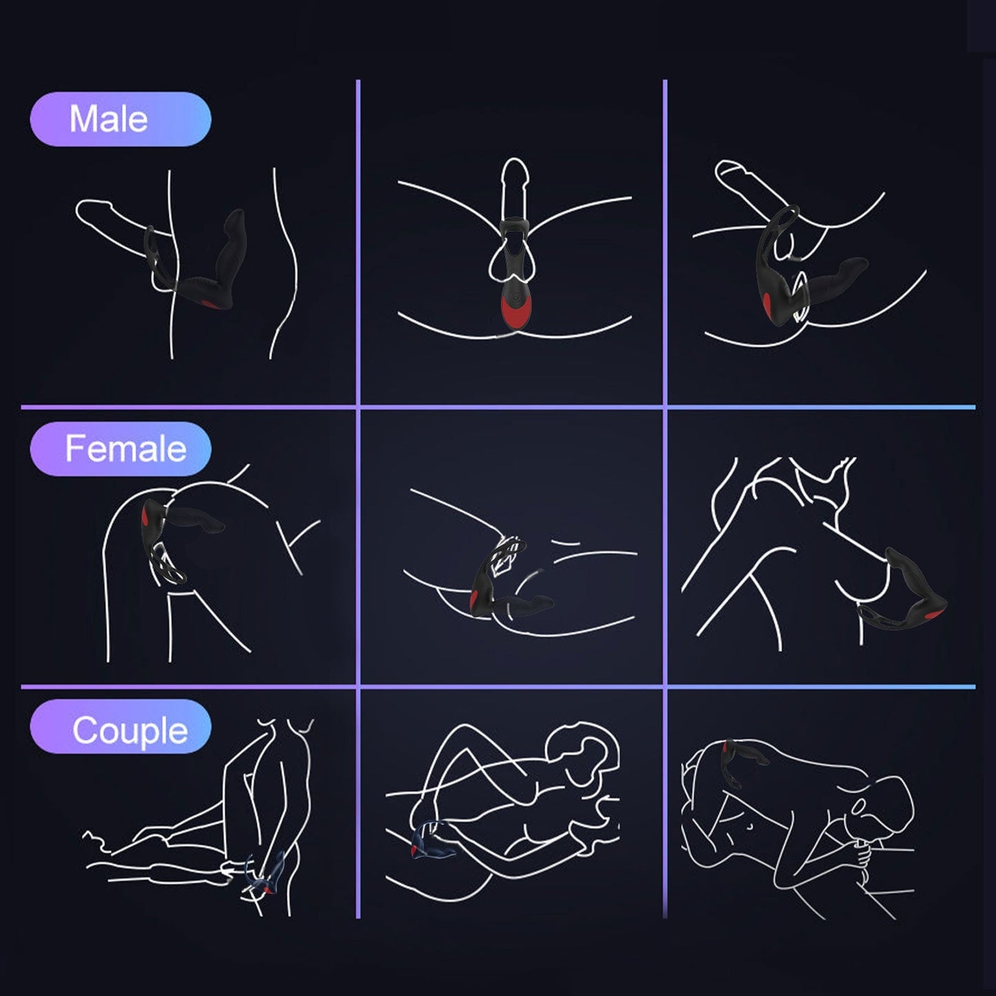 9 frequency vibration Prostate posterior massager for men—— Lovelyhoneytoy