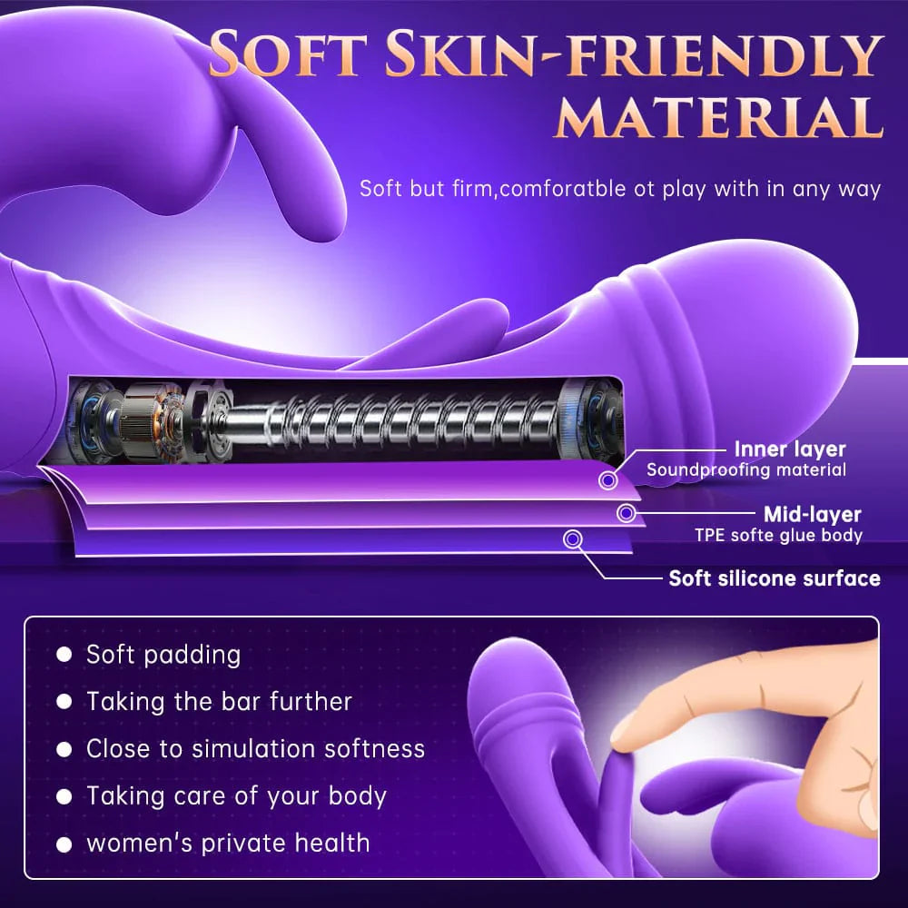 Unique 3 in 1 Multiple Stimulation female G-Spot Vibrator Toy