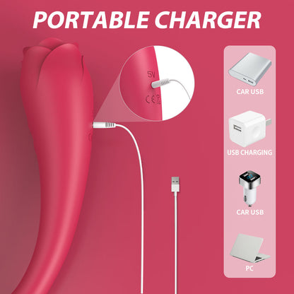 Usb Rechargeable Rose Body Wand Massager