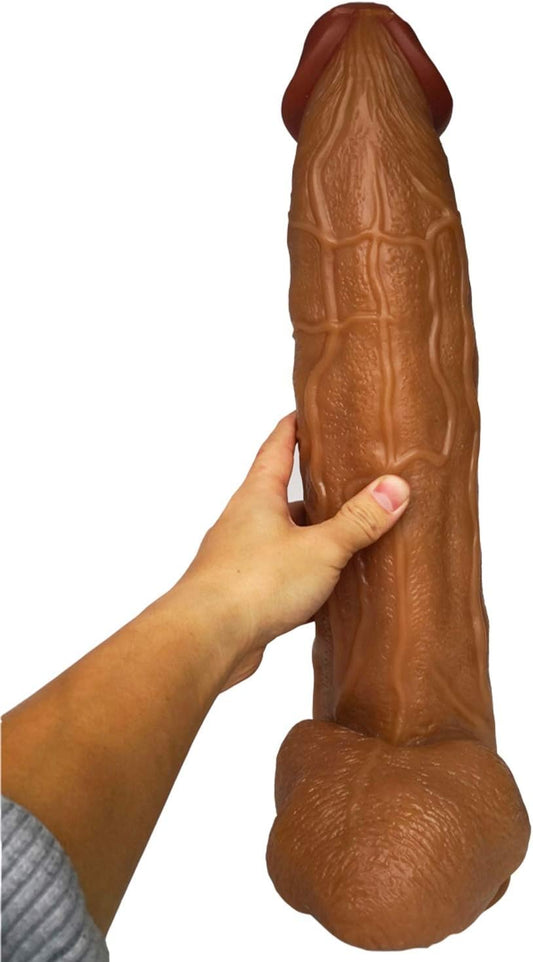 Long Penis Shape Dildo 17.1"x3.54" Cunt Anal Masturbation Couple Flirting Large Sex Toy