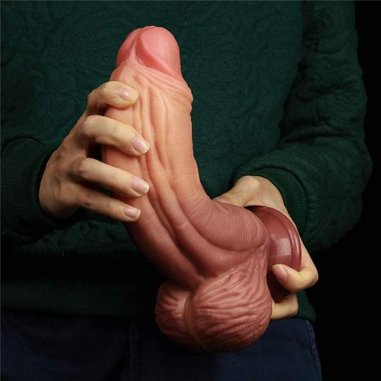 10 INCH DUAL-LAYERED SILICONE NATURE HUGE DILDO