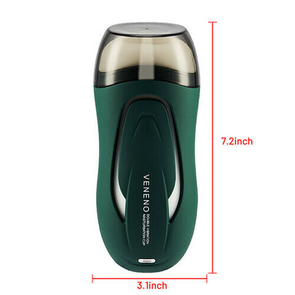 Dark-Green 10 Vibrating Manual sucking Heating Masturbation Cup