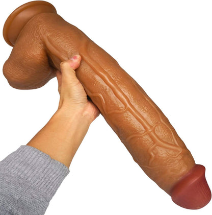 Long Penis Shape Dildo 17.1"x3.54" Cunt Anal Masturbation Couple Flirting Large Sex Toy