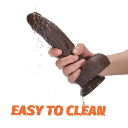 8.7-Inch Remote Control 3-Speed 9-Frequency 3 functions Dildo in Dark Brown