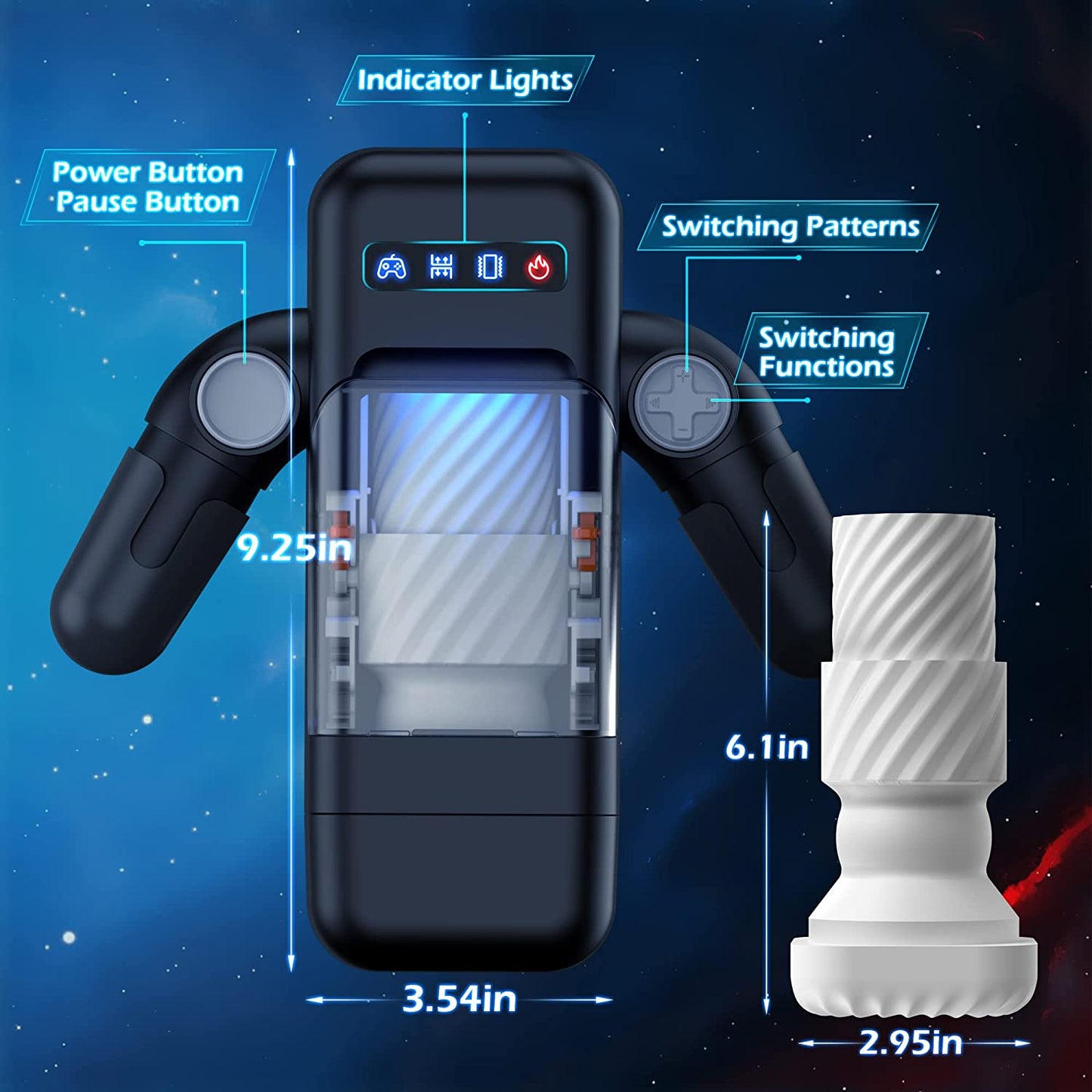 10 Thrusting & Vibration Modes Robot Male Masturbators Games Cup