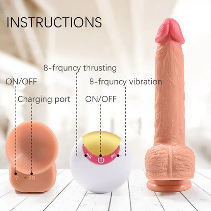 8 Vibration Modes Auto Huge Dildo 8.7 inch G-Spot Thrusting