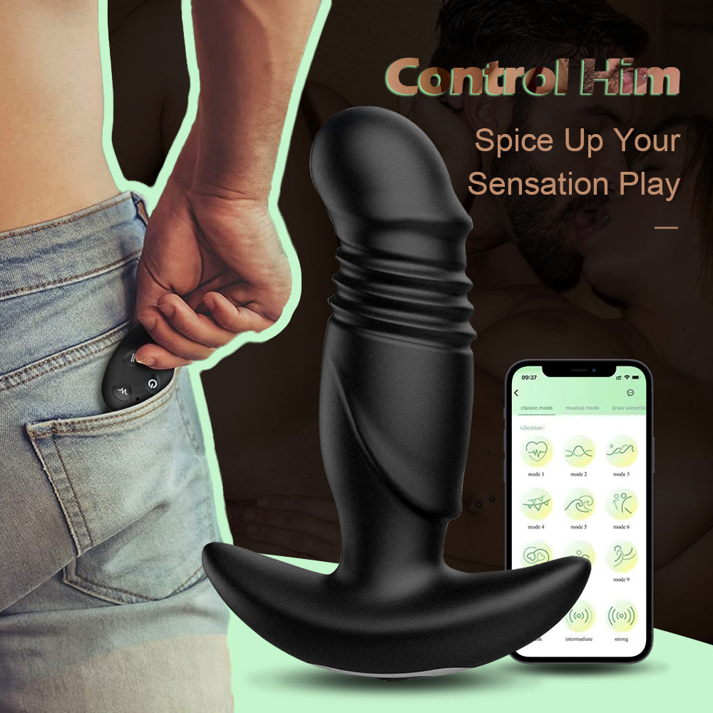 9 Vibration Modes Thrusting Anal Vibrator with Remote Control & APP