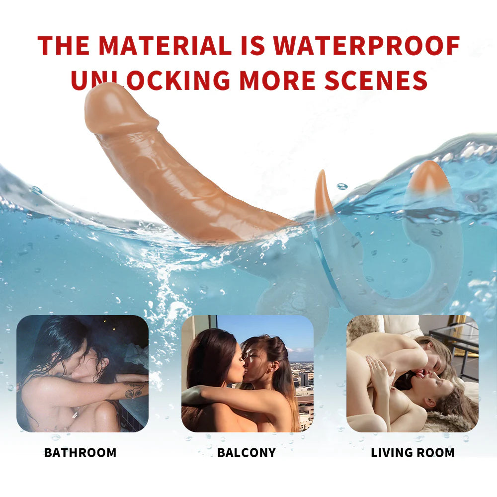 G-Spot Wearing Dual Head Waterproof Telescopic Dildo Vibrator
