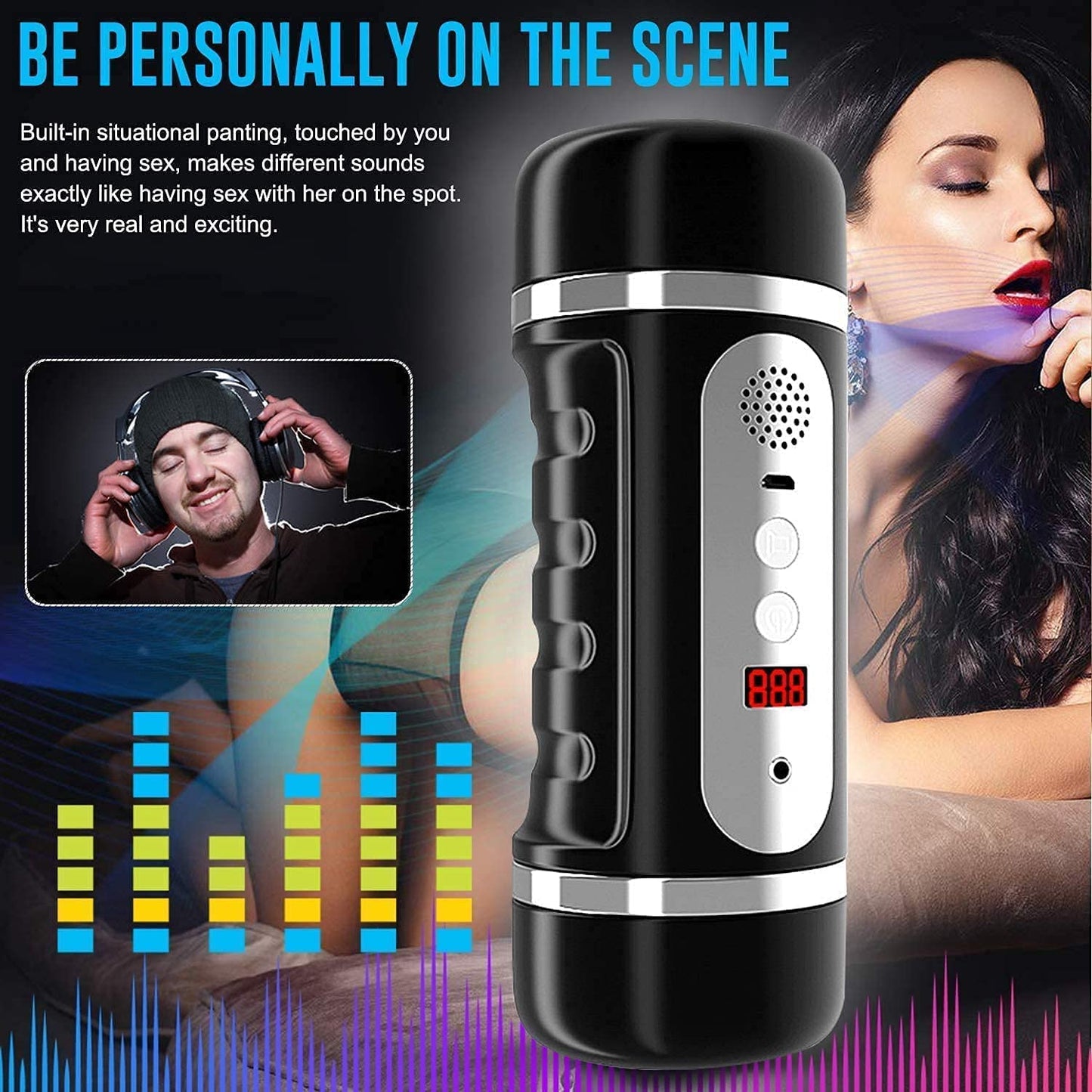 Masterbrators For Men Automatic, Handsfree Modes Sucking Usb Rechargea