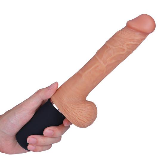 10.8-Inch 9 Vibrating 3 Rotation Telescopic Wriggle Fantasy Handheld Realistic Dildo