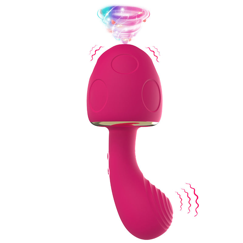 Mushroom Mute Sucking Vibrator Warm Massager Toy