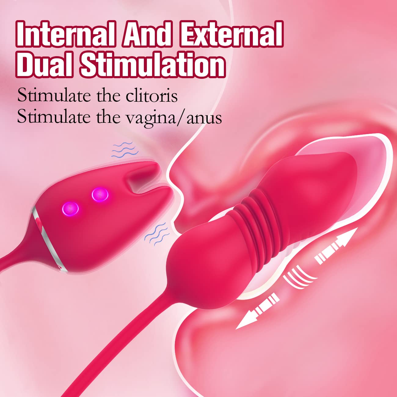 Female Vibrator Vaginal G-spot Clitoris 3 in 1 Stimulation Masturbator