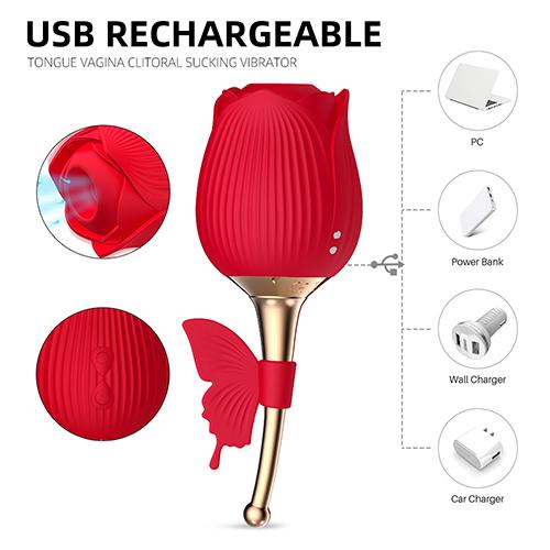 Rose Shape Vaginal Vibrator Stimulation