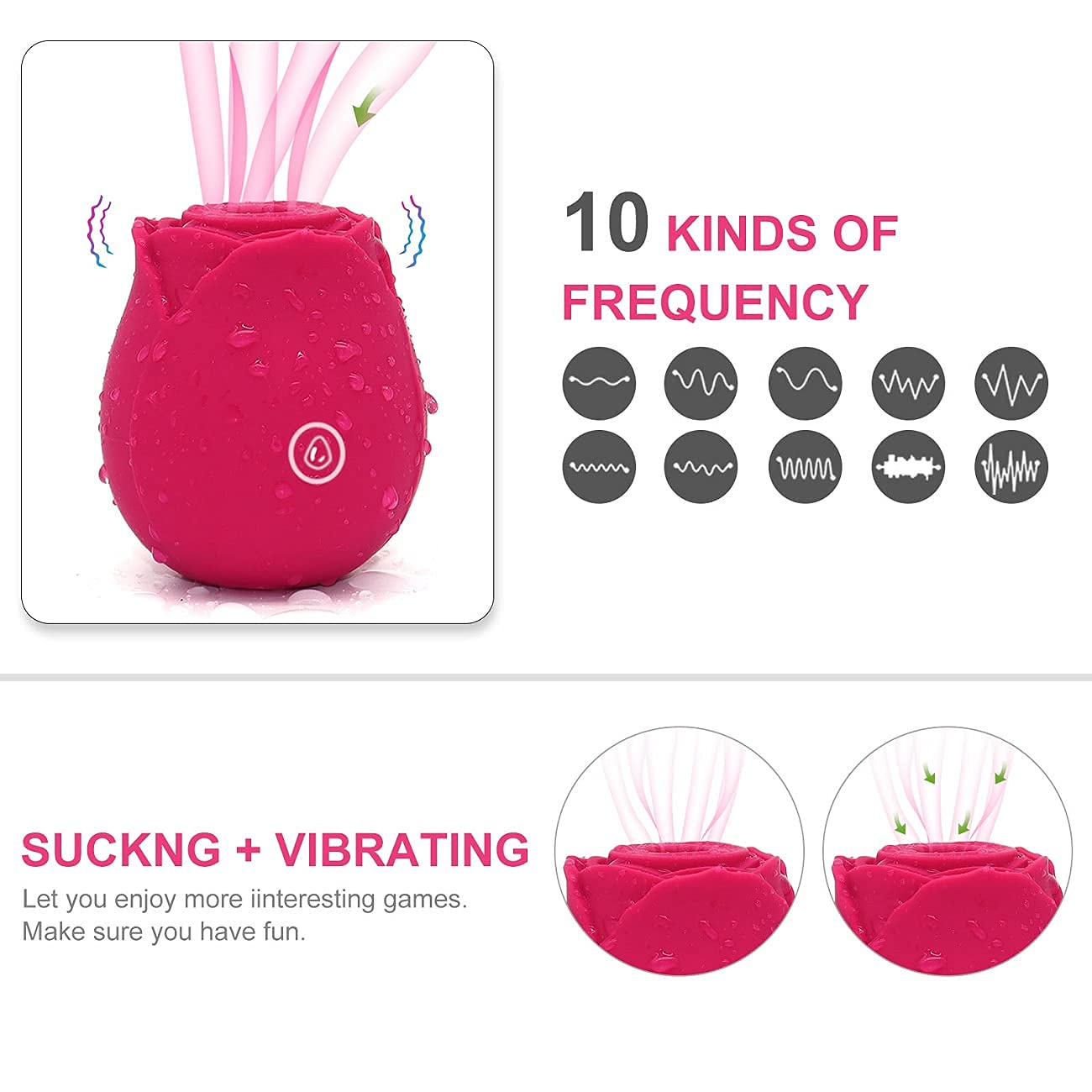 Rose Sucking Vibrator Sex Toys For Women Black